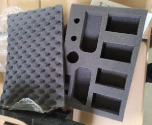 Custom die cut foam box insert made with PE and convoluted foam